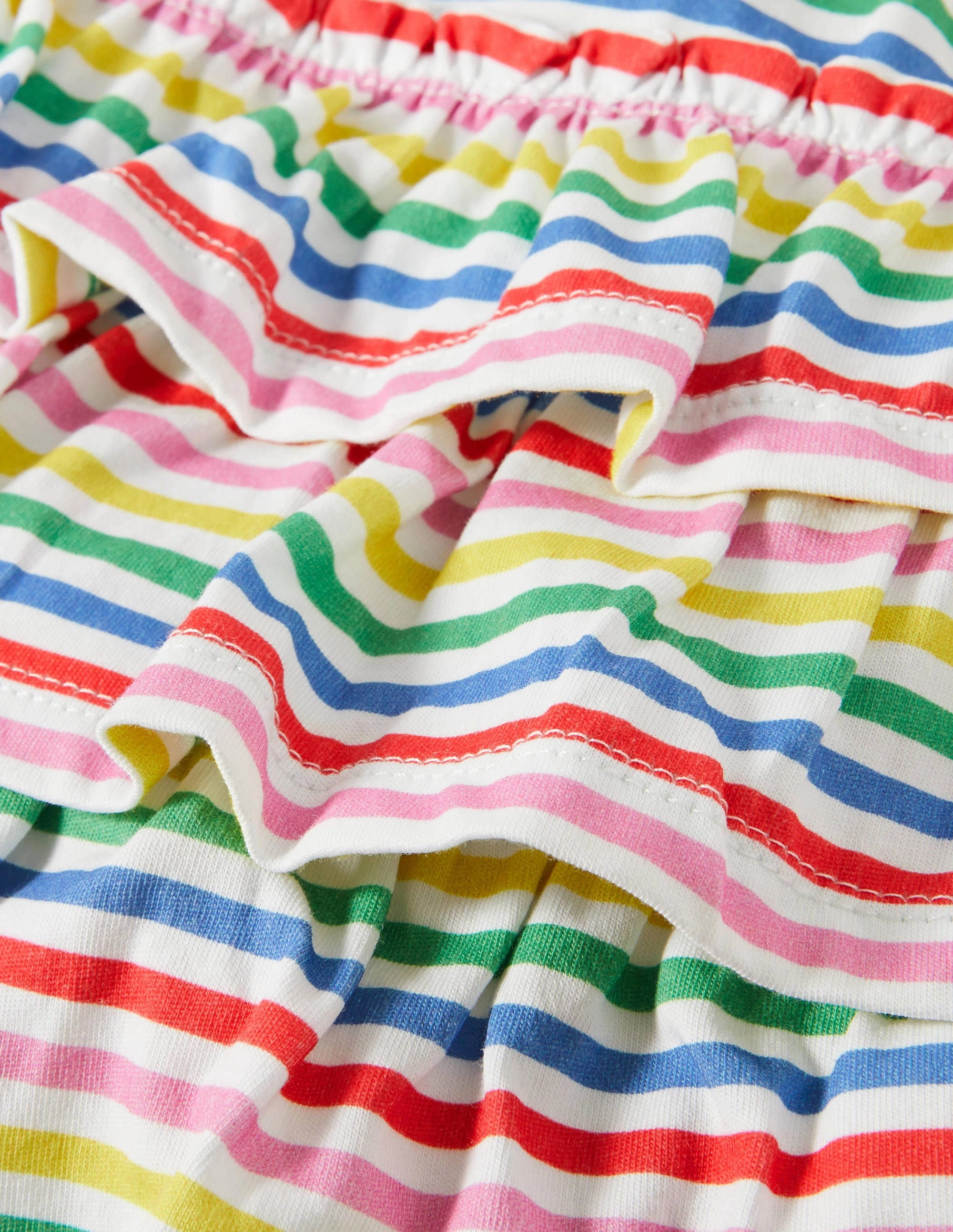 Jersey Ruffle Skort-Multi Stripe