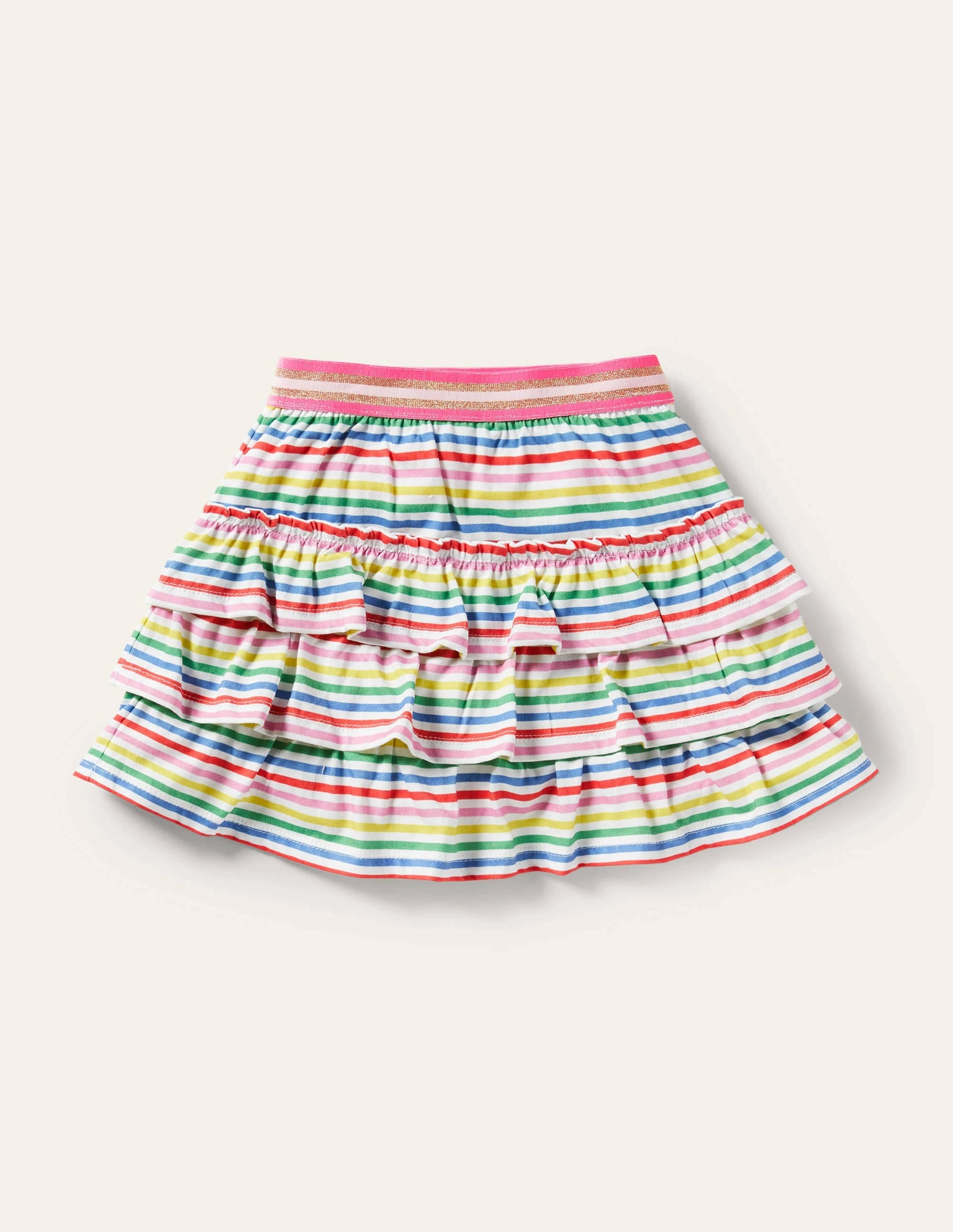 Jersey Ruffle Skort-Multi Stripe