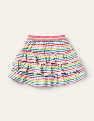 Jersey Ruffle Skort-Multi Stripe