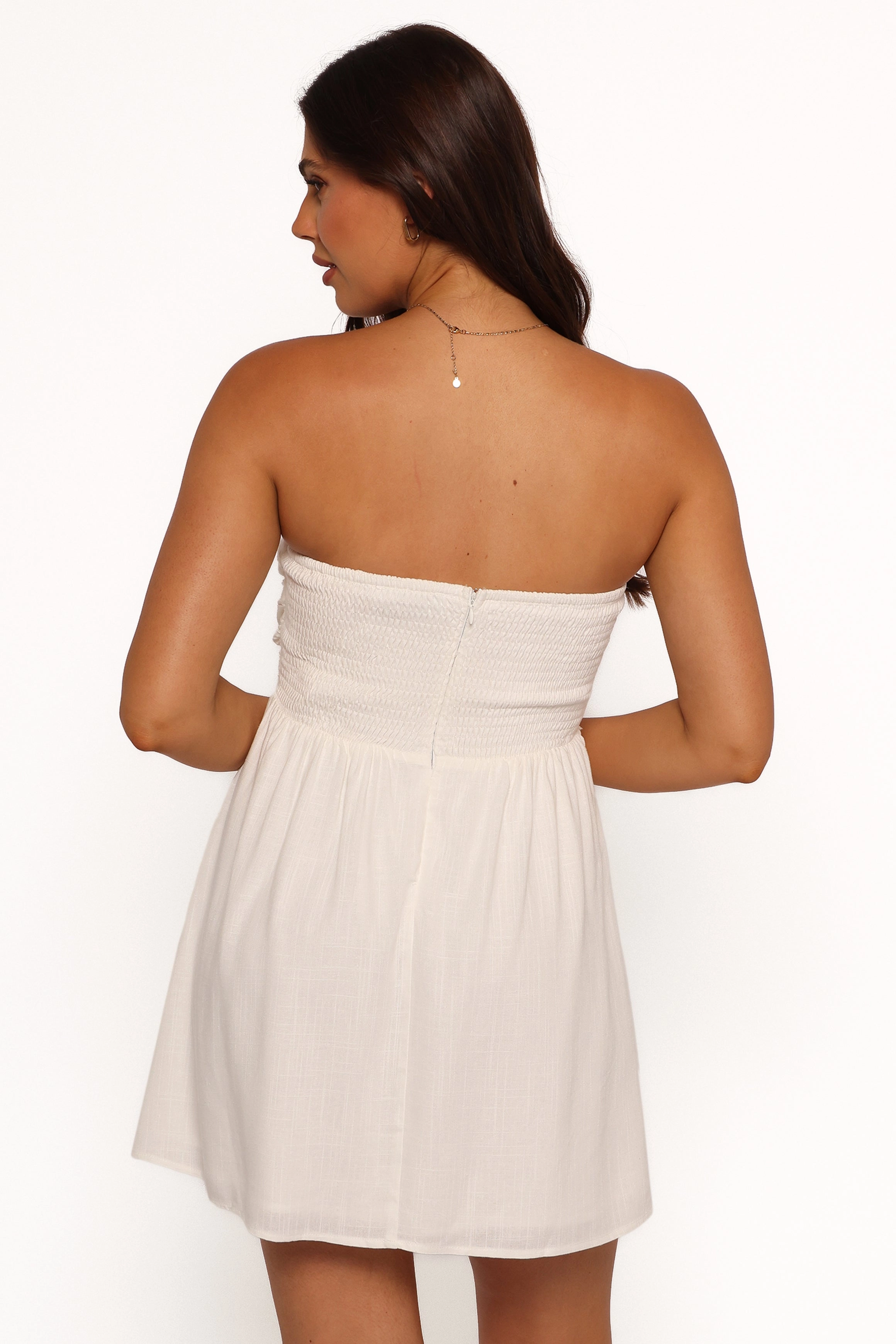 Katy Strapless Mini Dress - White