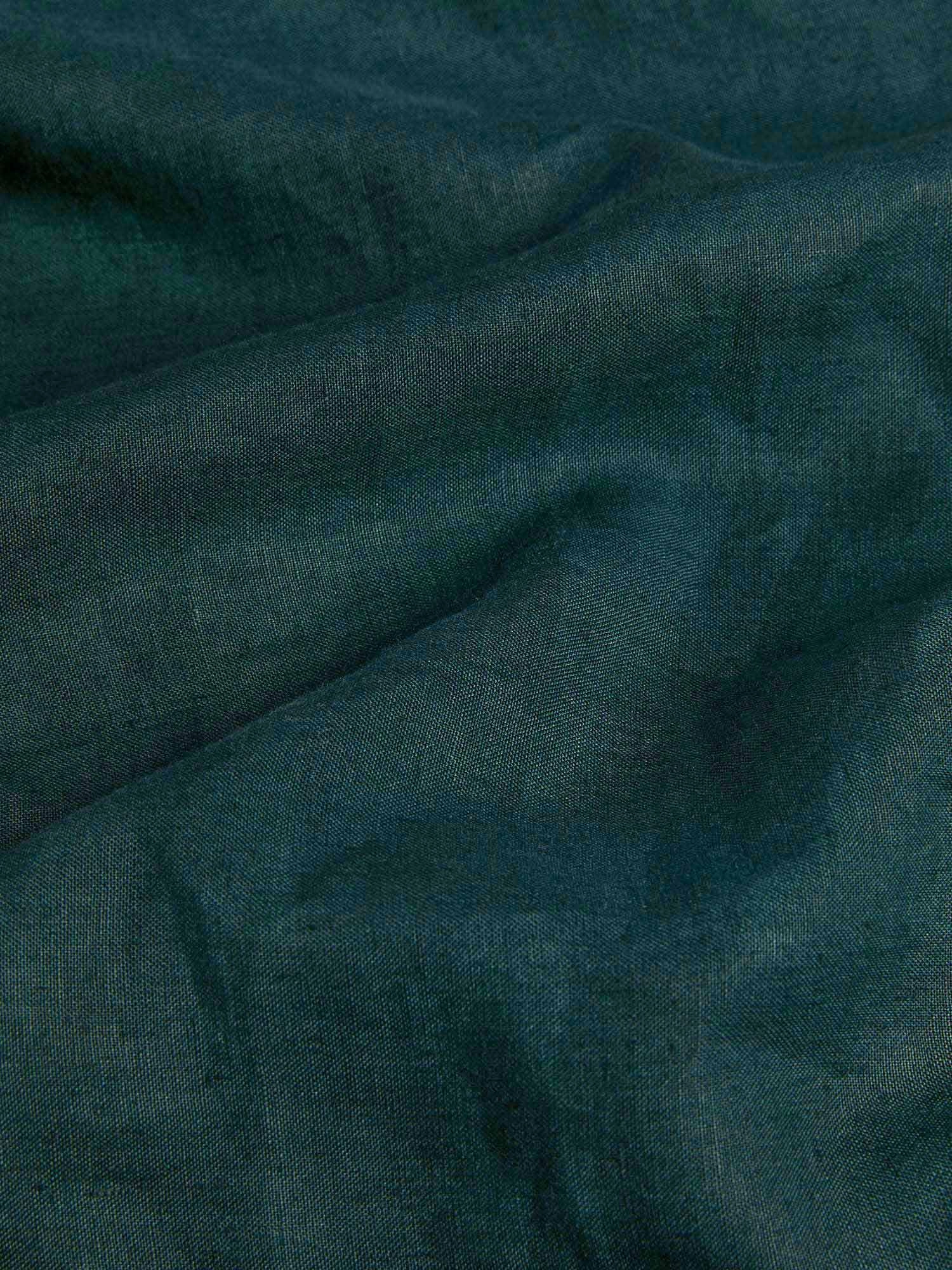Kids Aloe Linen Long Sleeve Shirt—bottle green