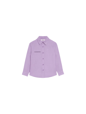 Kids Aloe Linen Long Sleeve Shirt—orchid purple