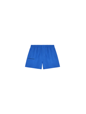 Kids Aloe Linen Shorts—cobalt blue