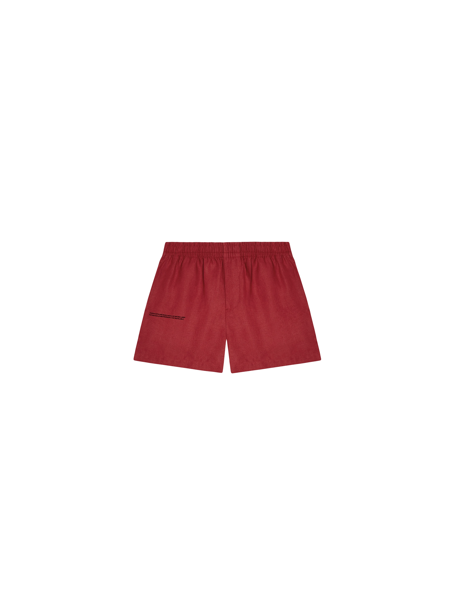 Kids Aloe Linen Shorts—cranberry red