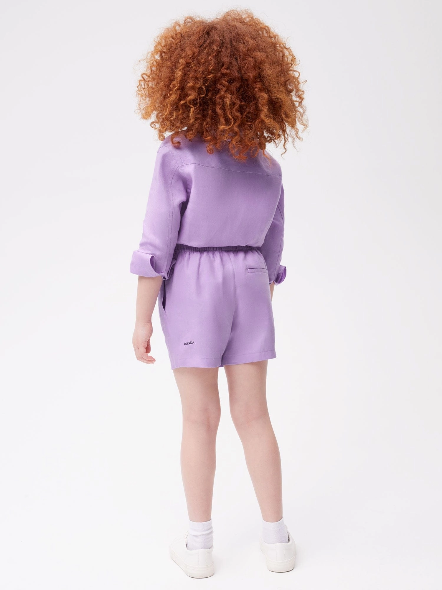 Kids Aloe Linen Shorts—orchid purple
