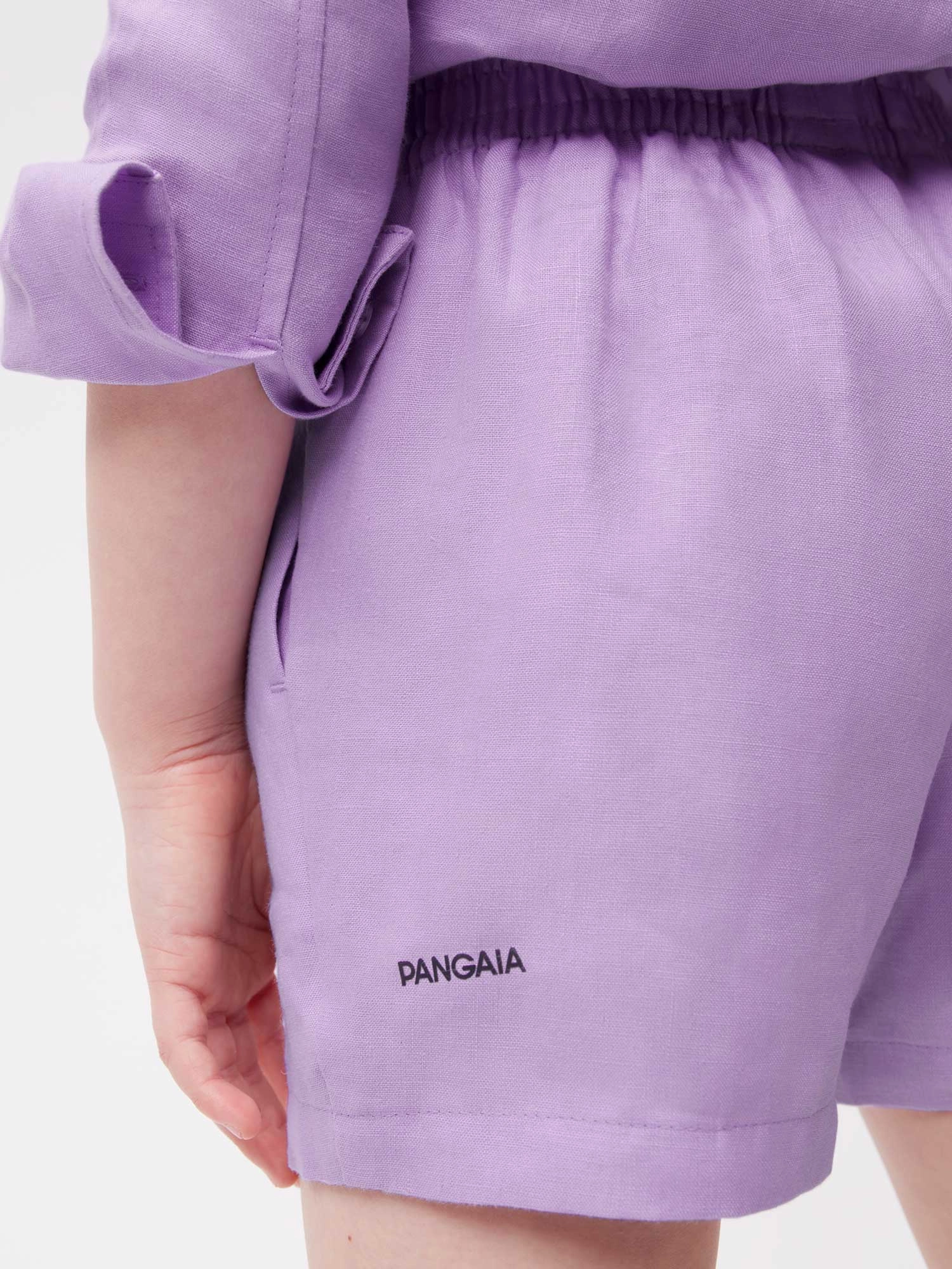 Kids Aloe Linen Shorts—orchid purple