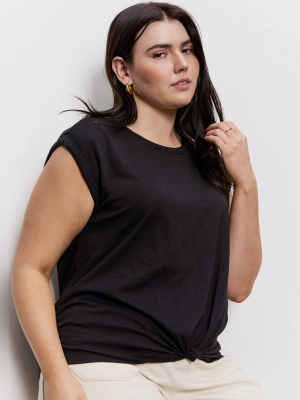 Knotted Muscle Tee Black Extended Sizing