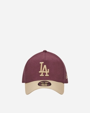 LA Dodgers Moleskin Crown 9FORTY A-Frame Adjustable Cap Dark Purple
