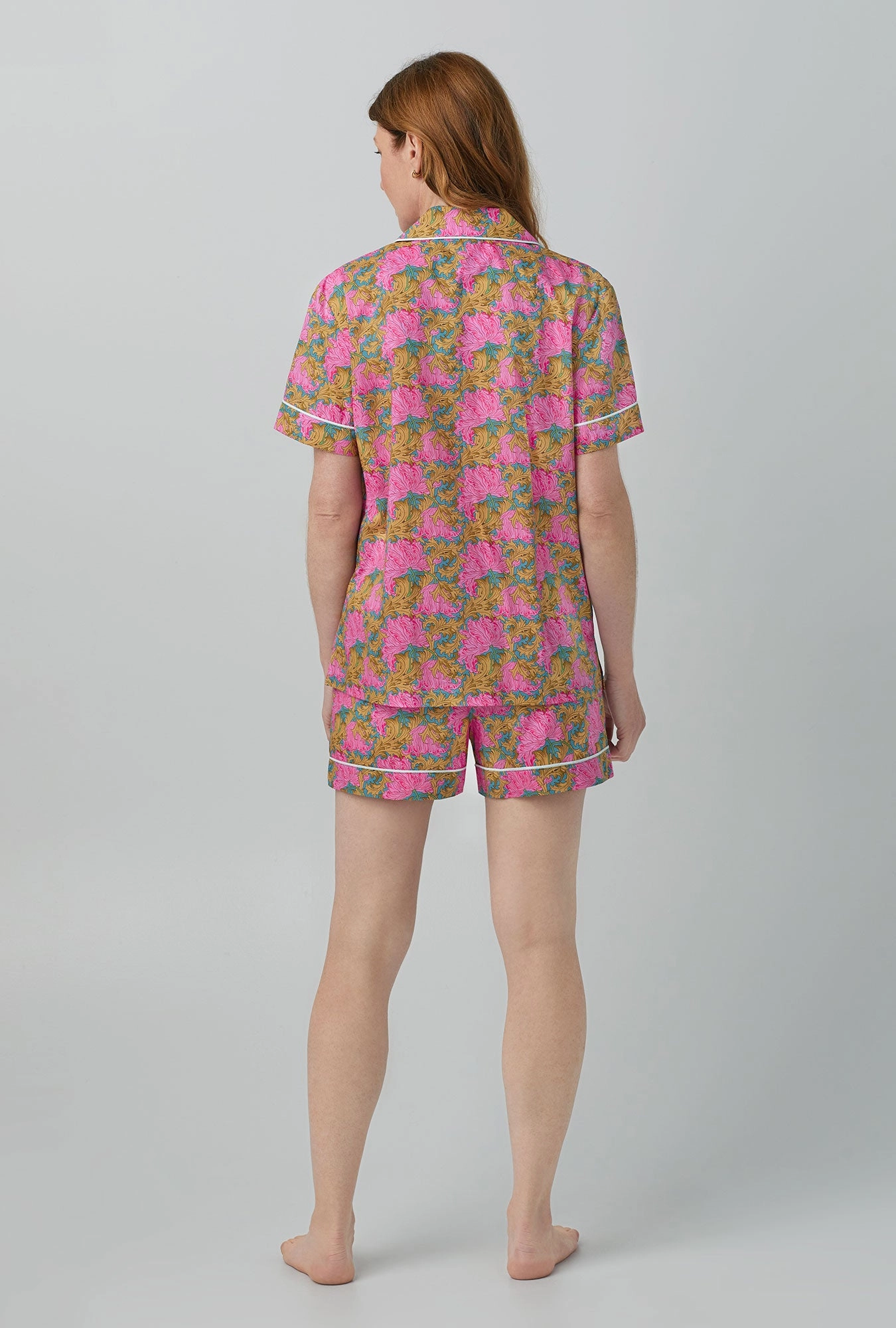Laura's Reverie Short Sleeve Classic Woven Cotton Tana Lawn® Shorty PJ Set Made with Liberty Fabrics