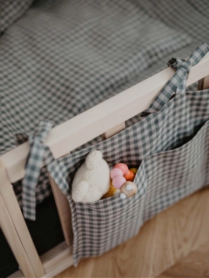Linen Baby Bed Pocket Organiser | Multiple Colours