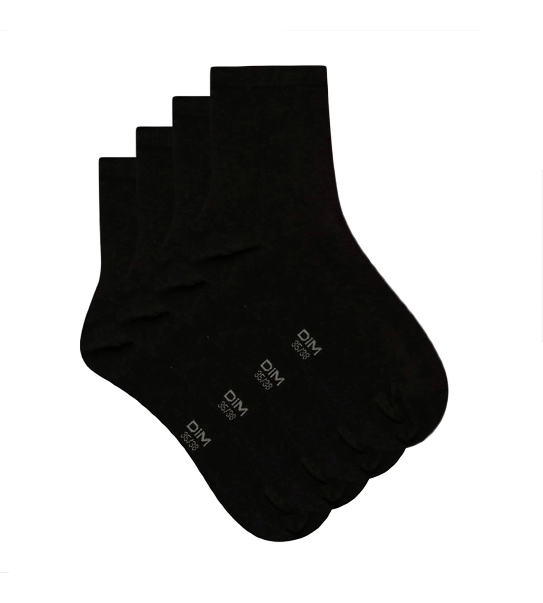 Lot de 2 paires de chaussettes noires Femme Pur Coton