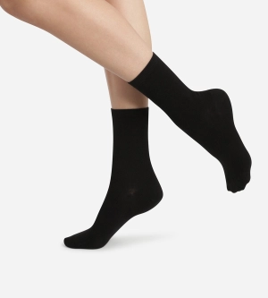 Lot de 2 paires de chaussettes noires Femme Pur Coton