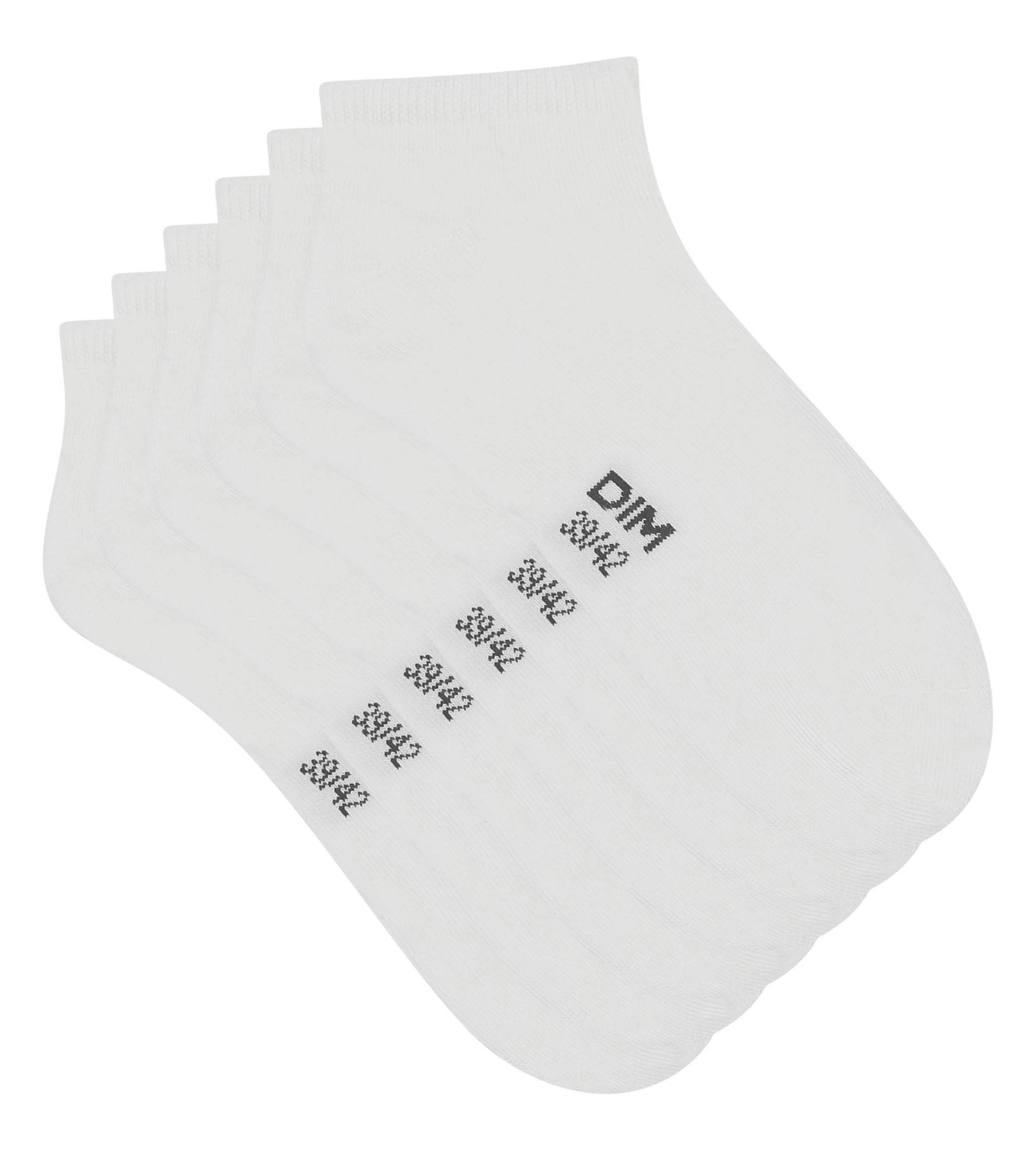 Lot de 3 paires de chaussettes courtes femme Blanc Dim Coton