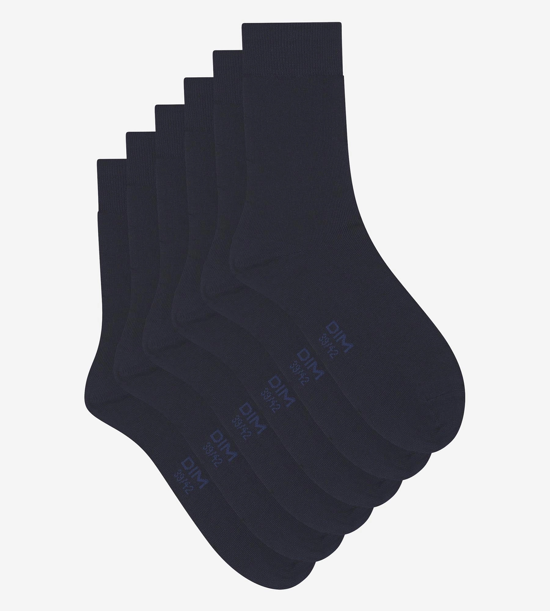 Lot de 3 paires de chaussettes homme Bleu Marine Dim Coton Confort