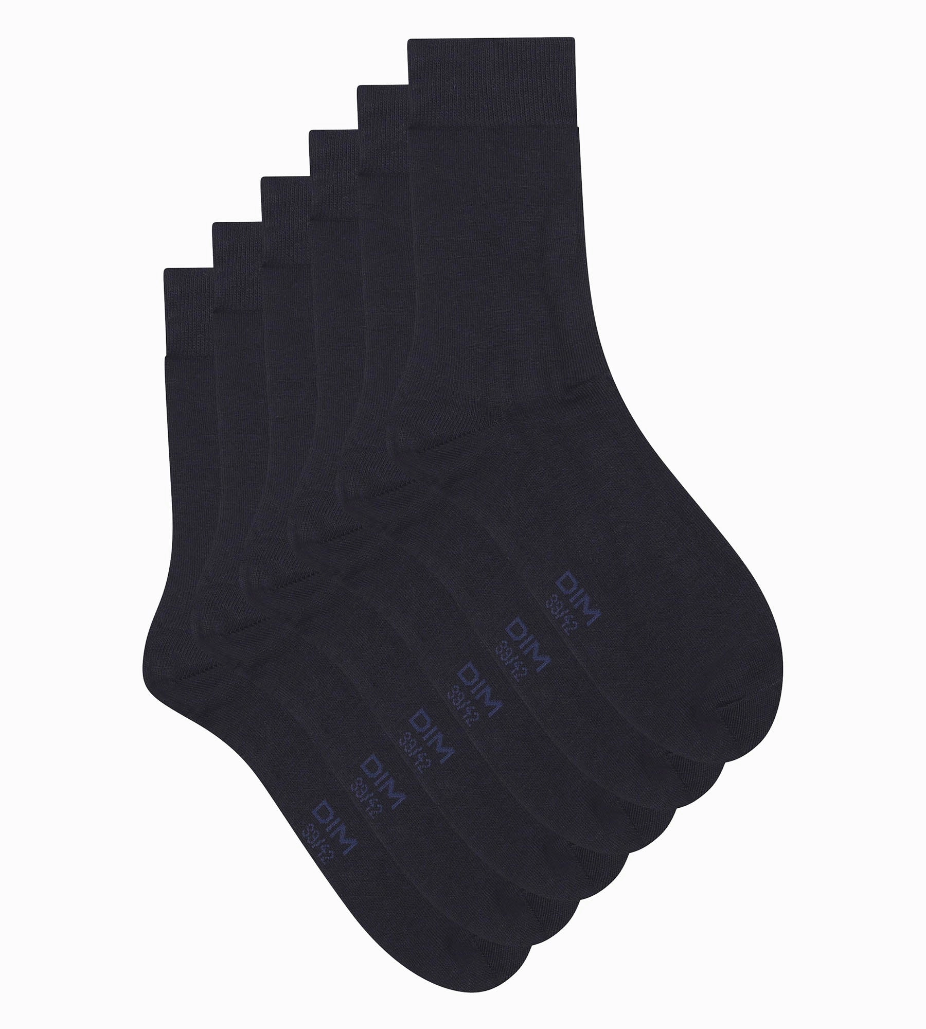 Lot de 3 paires de chaussettes homme Bleu Marine Dim Coton