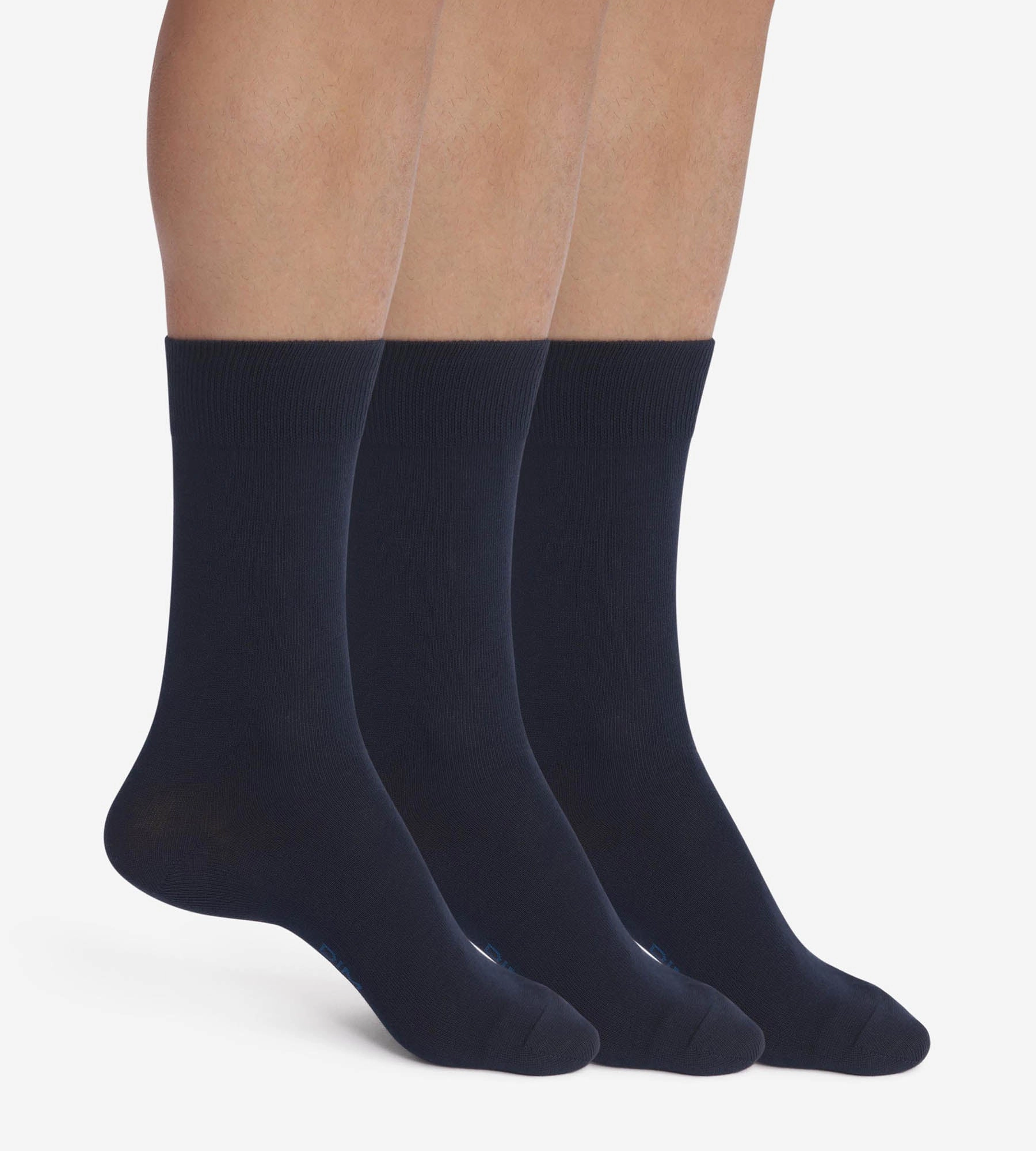 Lot de 3 paires de chaussettes homme Bleu Marine Dim Coton