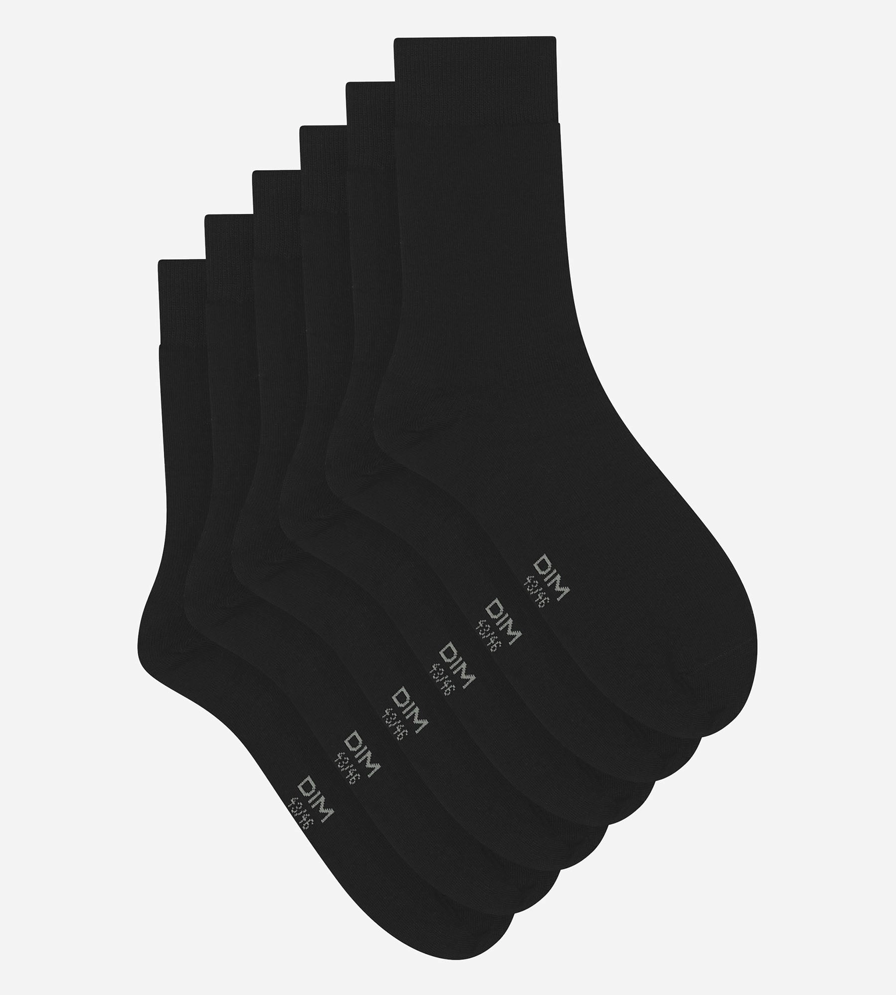 Lot de 3 paires de chaussettes homme Noir Dim Coton