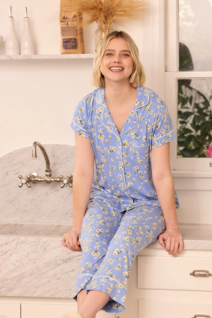 Marguerite Pima Knit Capri Set