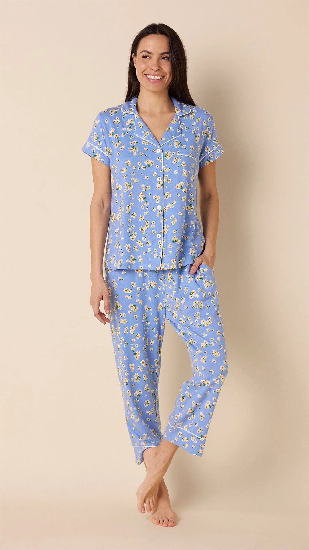 Marguerite Pima Knit Capri Set