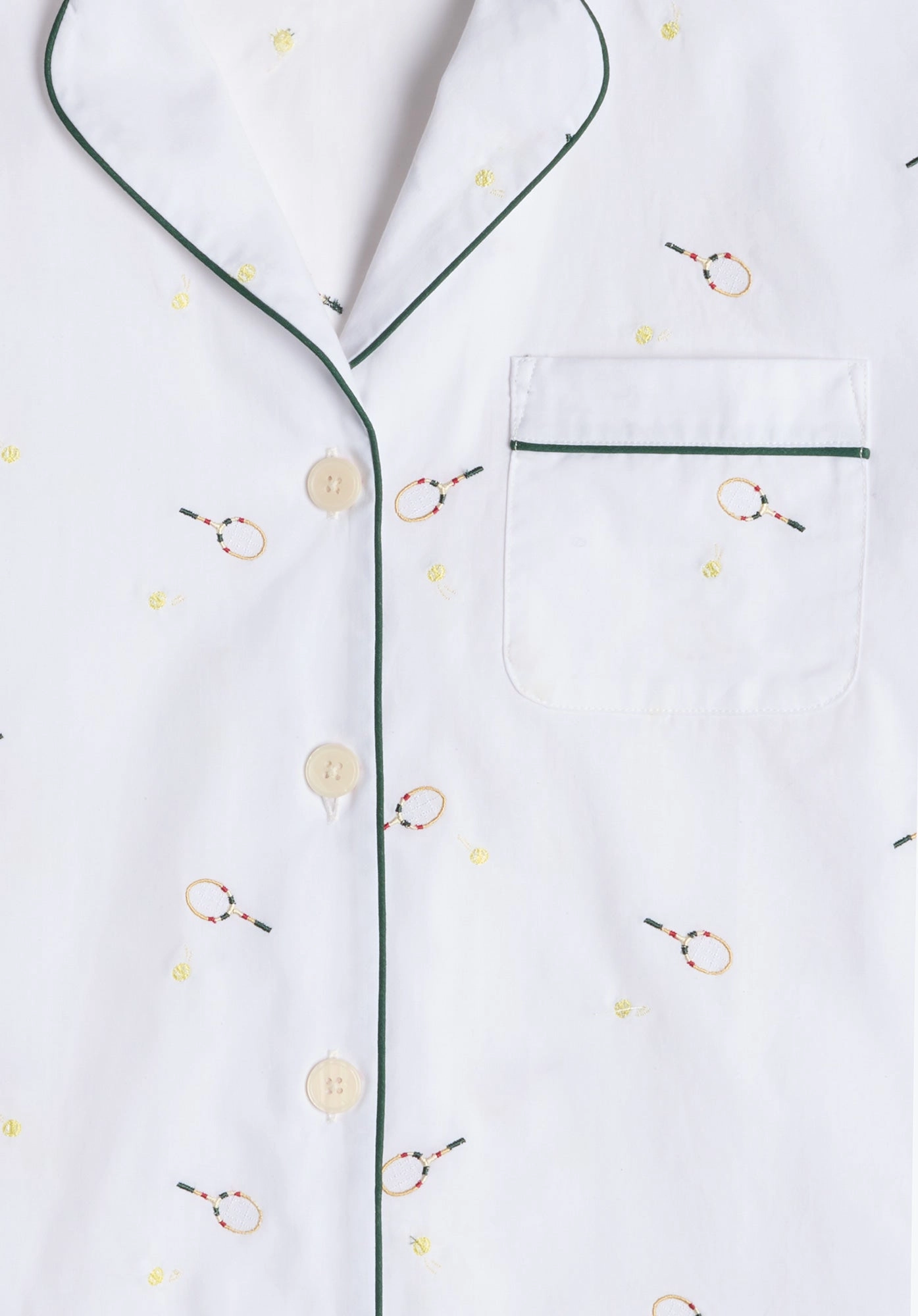 Marina Pajama Set in Tennis Embroidery