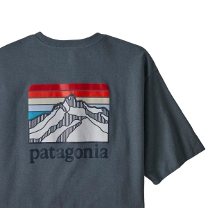 Mens Patagonia Line Logo Ridge Pocket Responsibili-Tee - Plume Grey
