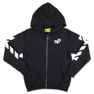 Off-White Kids Logo Printed Zipped Hoodie