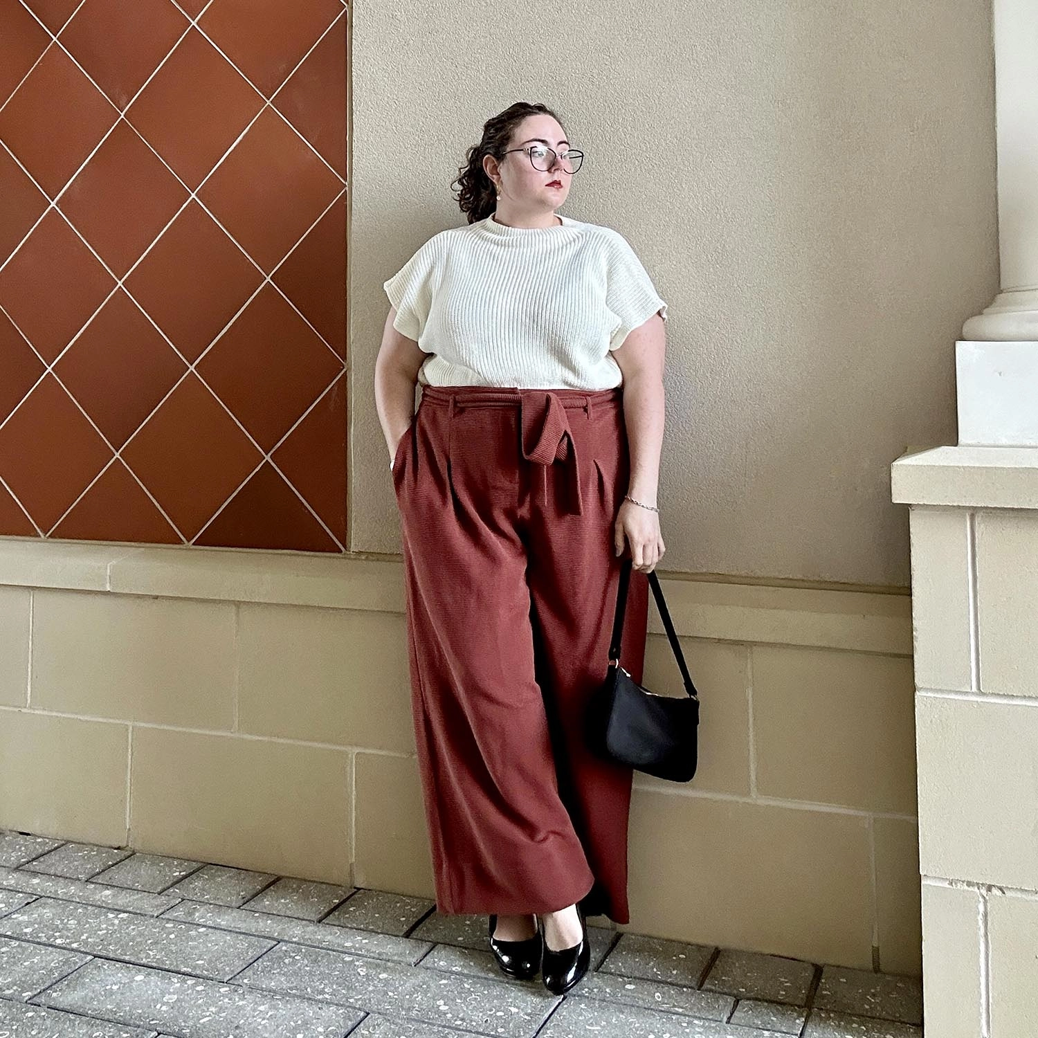 Ottoman Wide Leg Tailored Trousers - Cinnamon