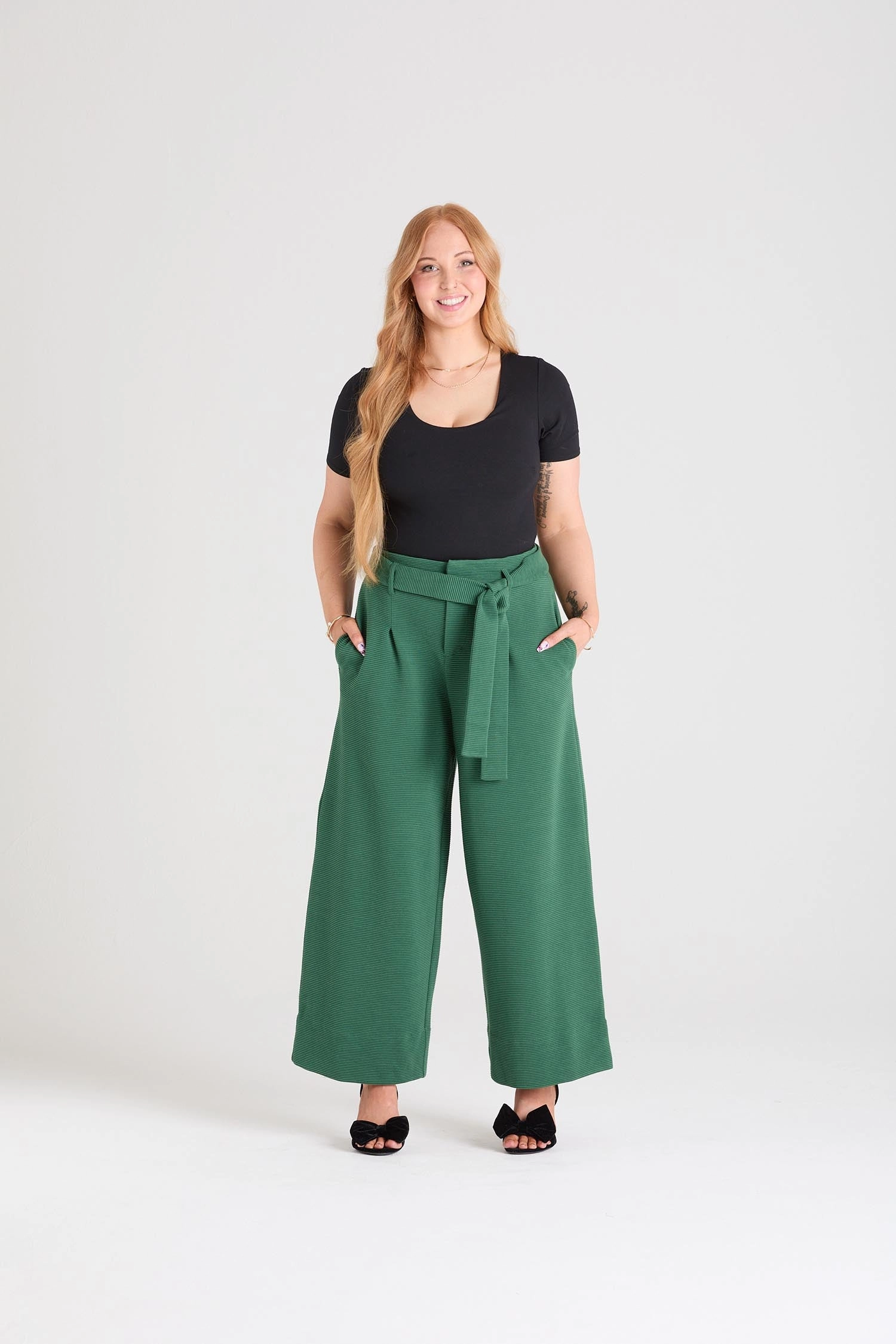 Ottoman Wide Leg Tailored Trousers  - Petit Pois