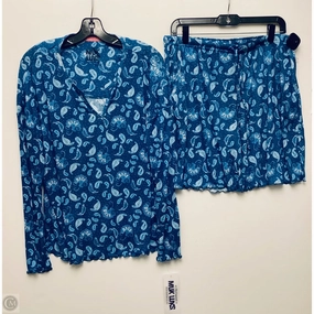 Pajamas 2pc By Muk Luks In Blue, Size: L