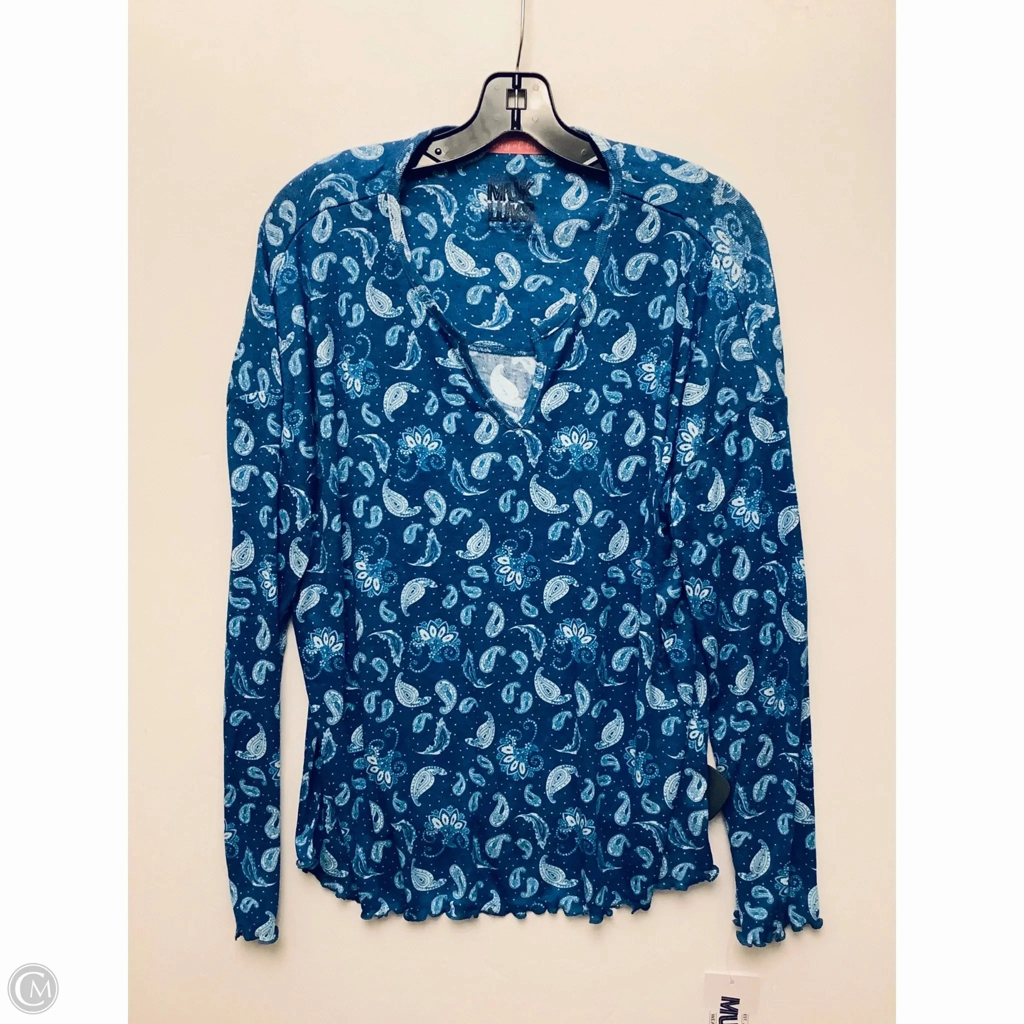 Pajamas 2pc By Muk Luks In Blue, Size: L
