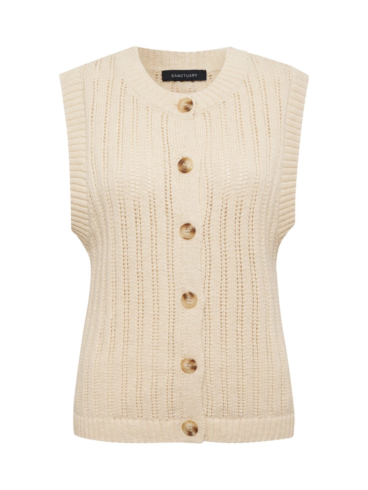 Pointelle Shell Sweater Eco Natural Extended Sizing