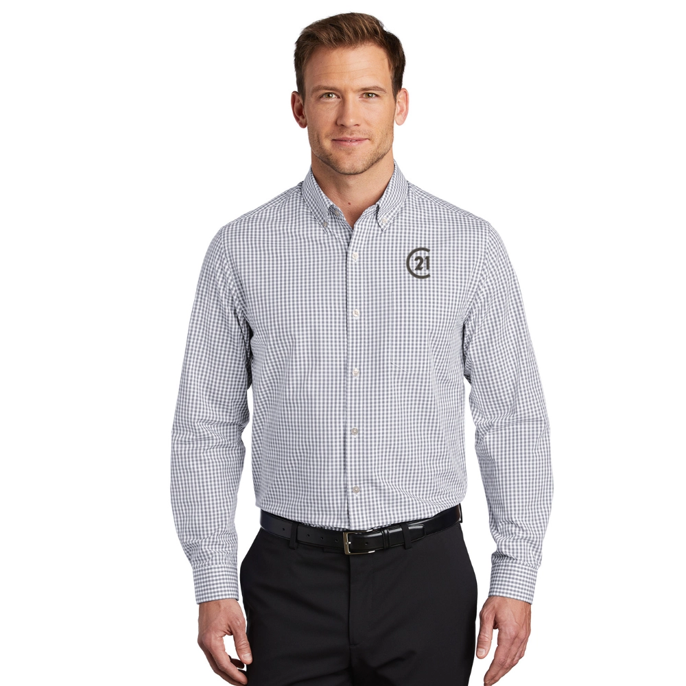 Port Authority Gingham Easy Care Shirt - C21 Logo