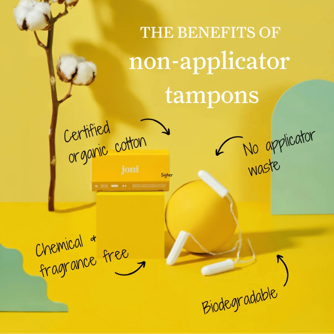 Regular Organic Cotton Non-Applicator Tampons