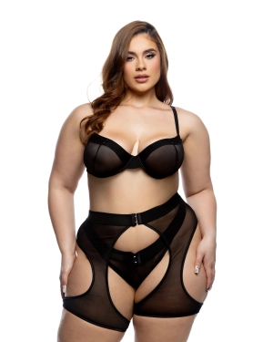 Roma Confidential Queen Millenium Chaps Balconette Bra Set Black