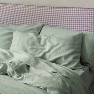 Sage Green 100% Linen Pillowcases (Pair)
