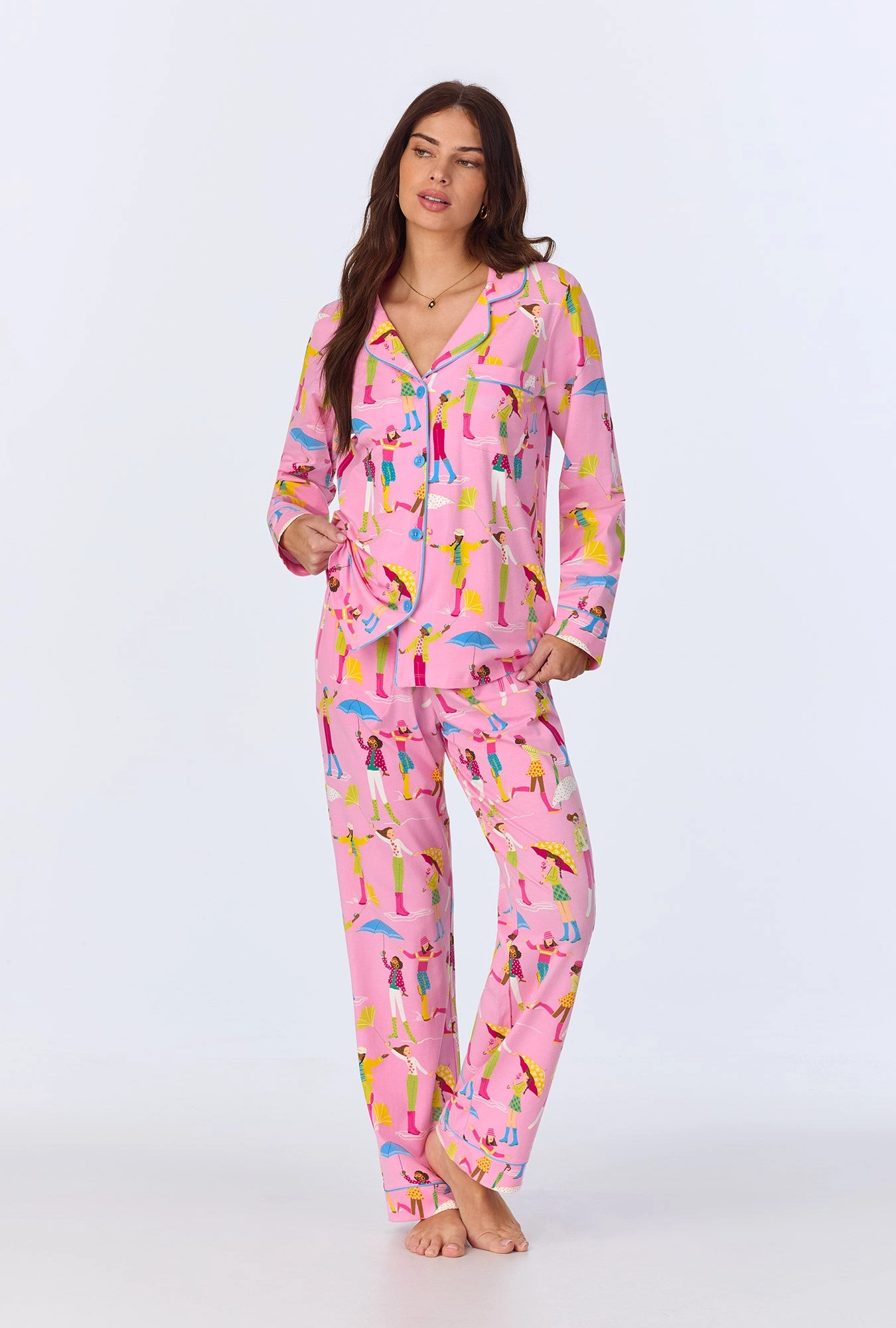 Spring Showers Long Sleeve Classic Stretch Jersey PJ Set