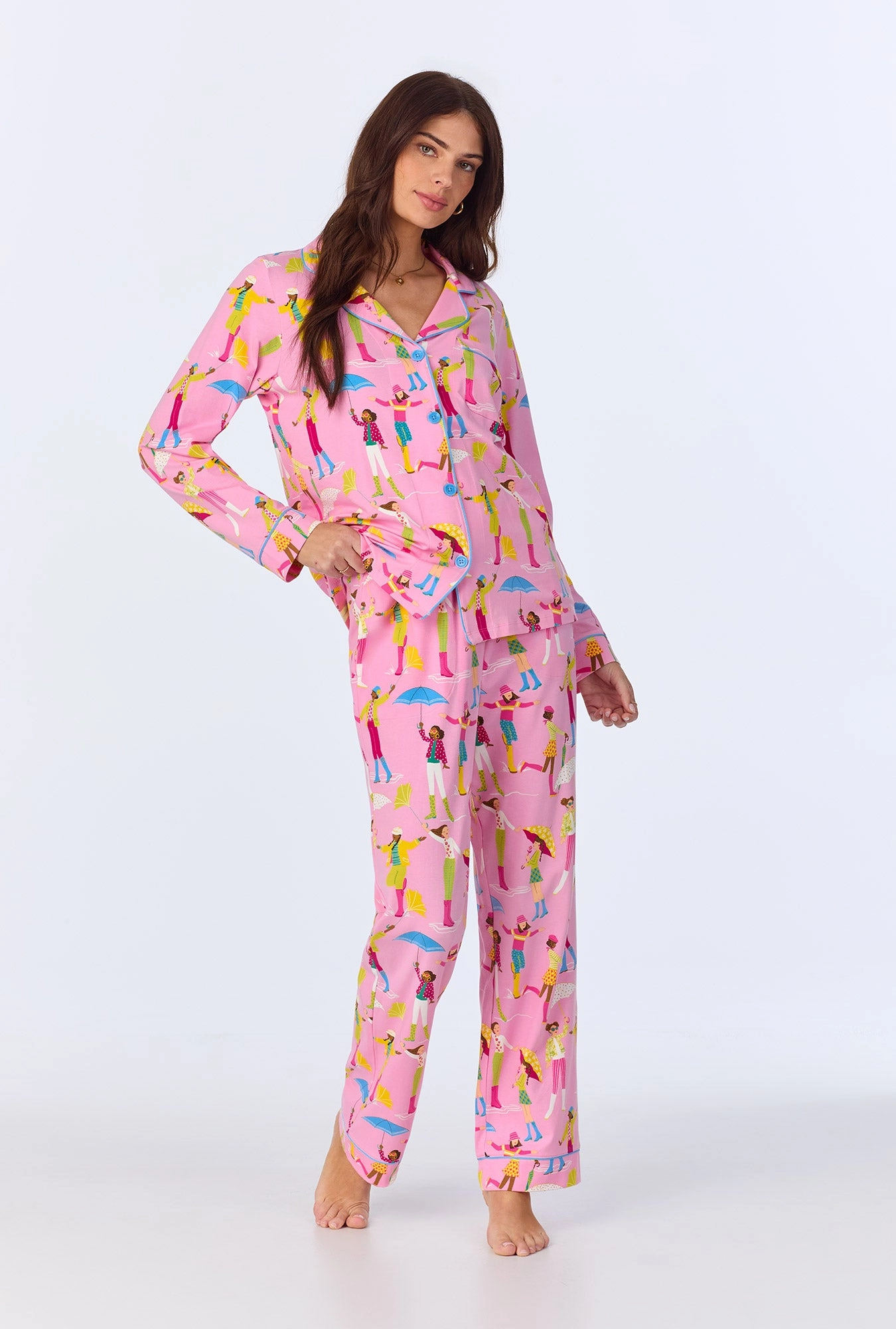 Spring Showers Long Sleeve Classic Stretch Jersey PJ Set