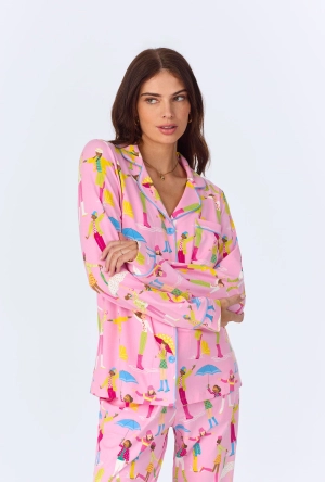 Spring Showers Long Sleeve Classic Stretch Jersey PJ Set