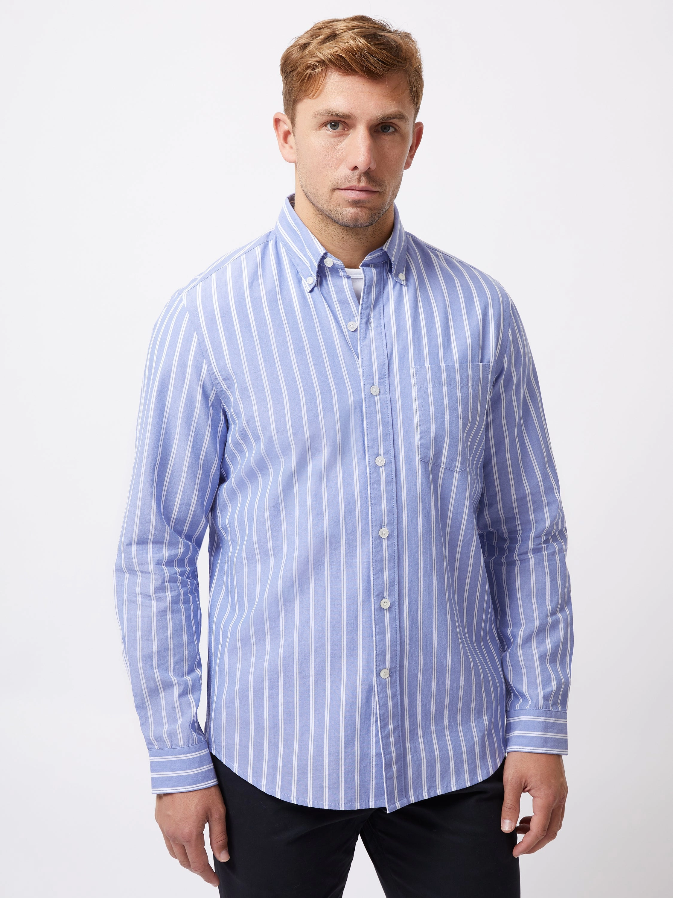 Stripe Long Sleeve Pocket Shirt