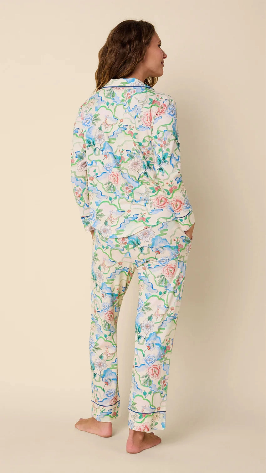The Cat's Pajamas Butterfly Floral Pima Knit Pajama