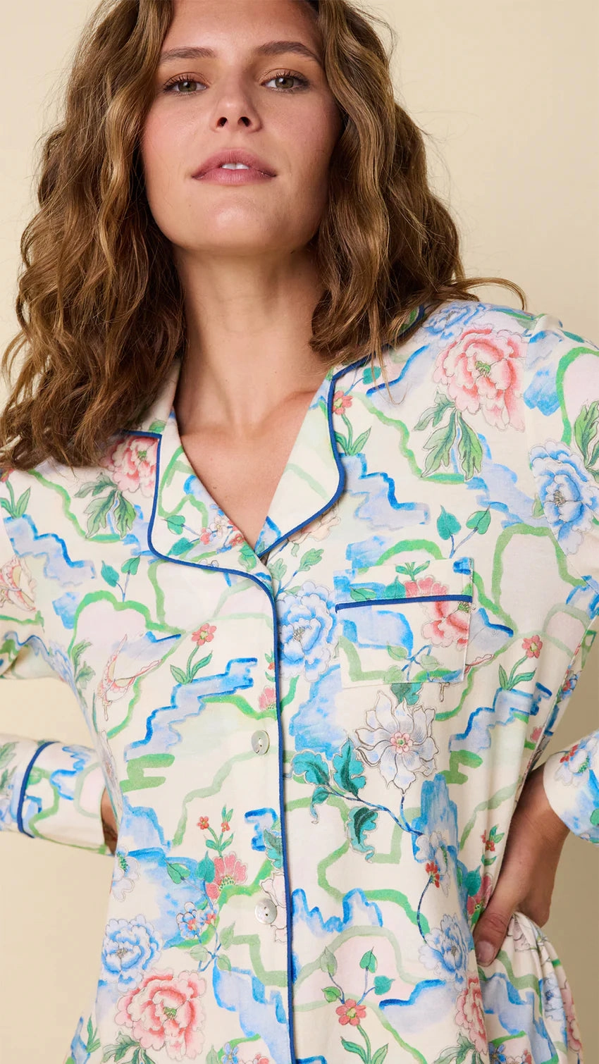The Cat's Pajamas Butterfly Floral Pima Knit Pajama