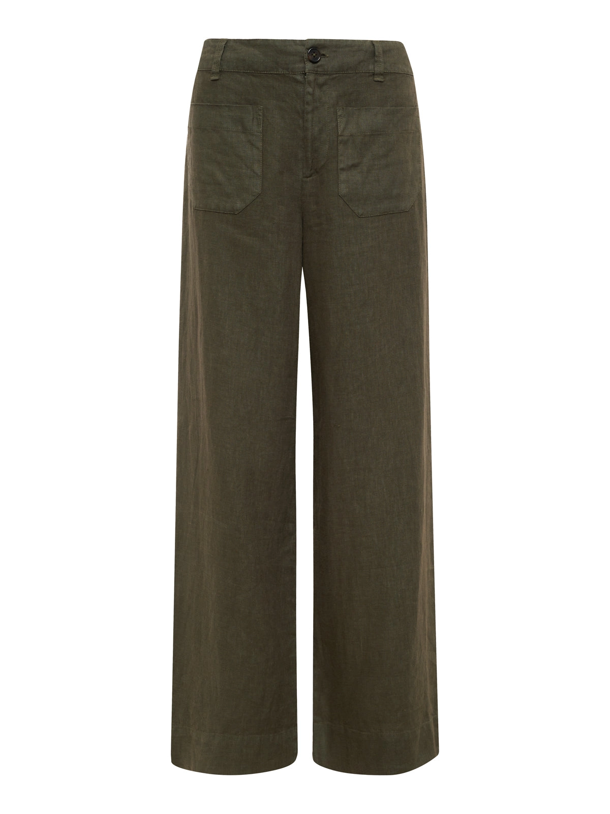 The Linen Marine Wide Leg Semi-High Rise Pant Kalamata Extended Sizing