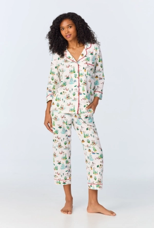 Tis The Sea-Son 3/4 Sleeve Classic Stretch Jersey Cropped PJ Set