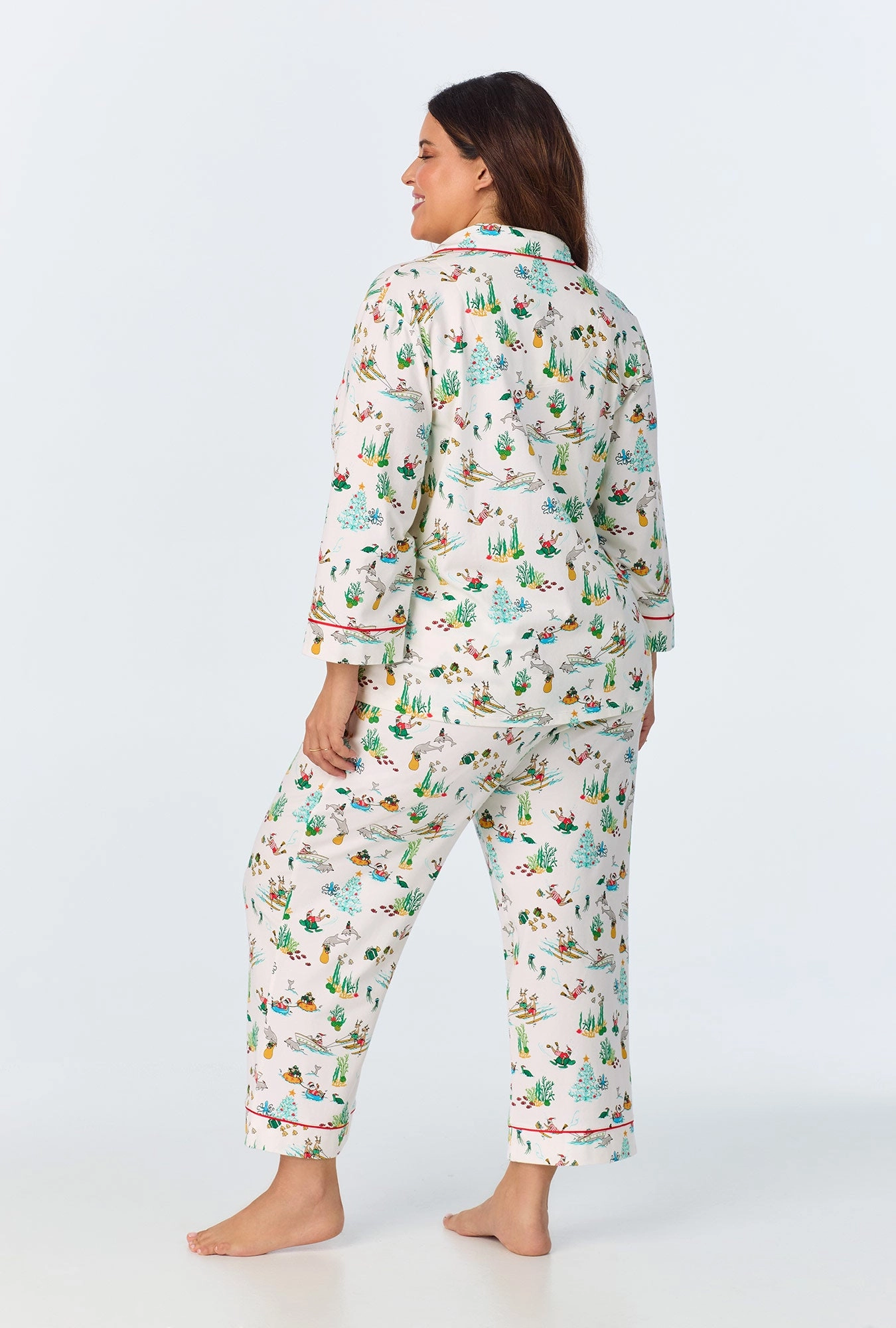 Tis The Sea-Son 3/4 Sleeve Classic Stretch Jersey Cropped PJ Set