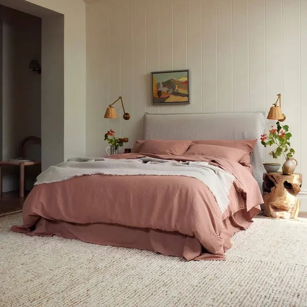 Warm Clay Linen & Cotton Blend Duvet Cover