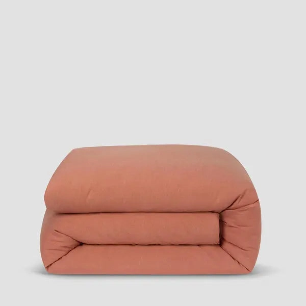 Warm Clay Linen & Cotton Blend Duvet Cover