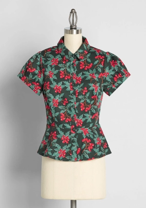Winterberry Beauty Peplum Blouse