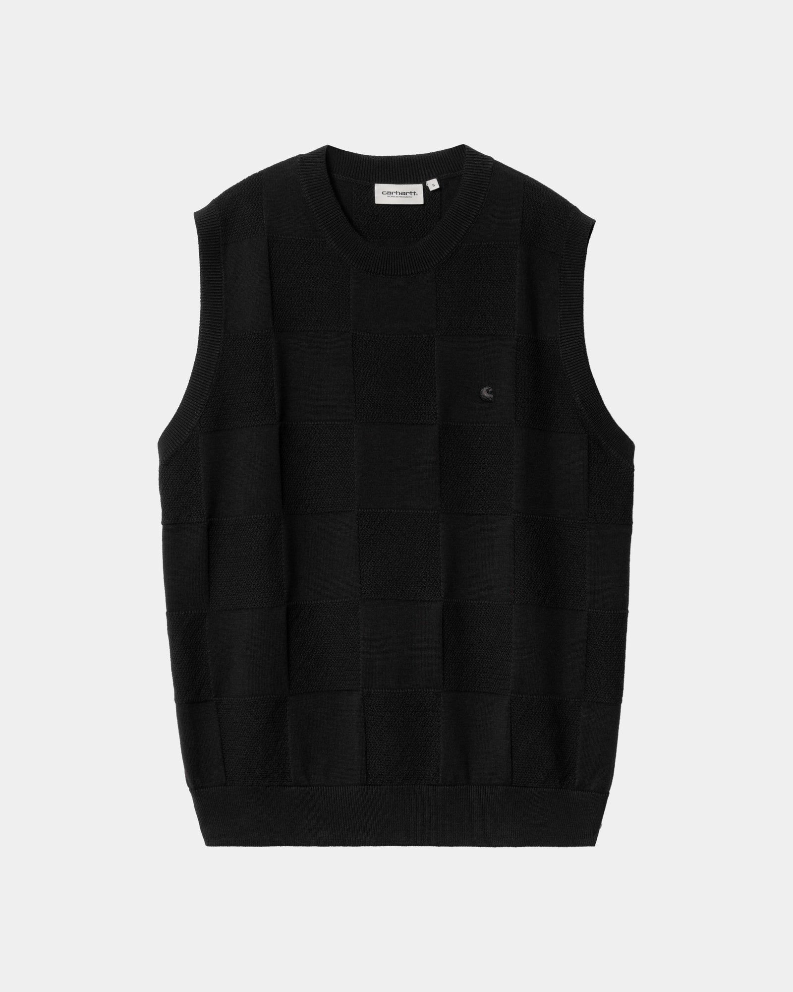 Women’s Checker Vest Sweater | Black