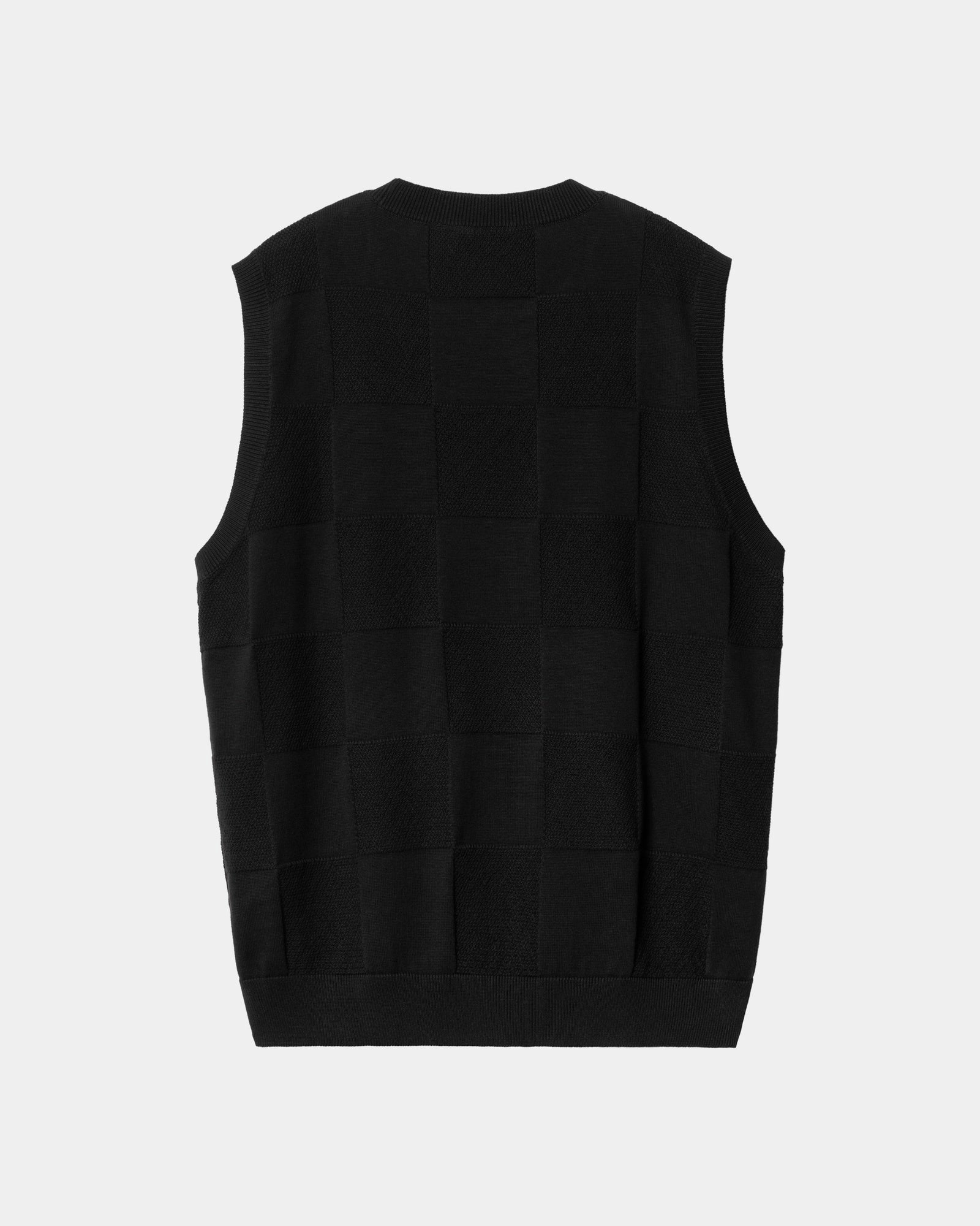 Women’s Checker Vest Sweater | Black