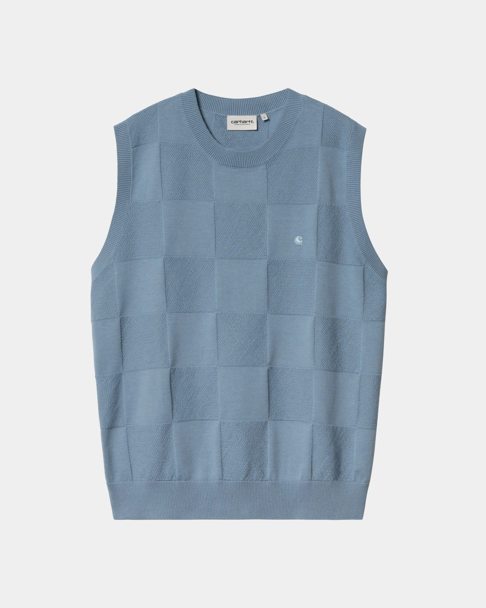 Women’s Checker Vest Sweater | Frosted Blue